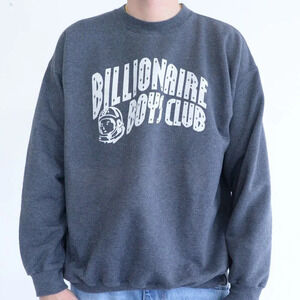 Hanes Ultimate Cotton Graphite Gray Billionaire Boys Club Crewneck Sweater Large